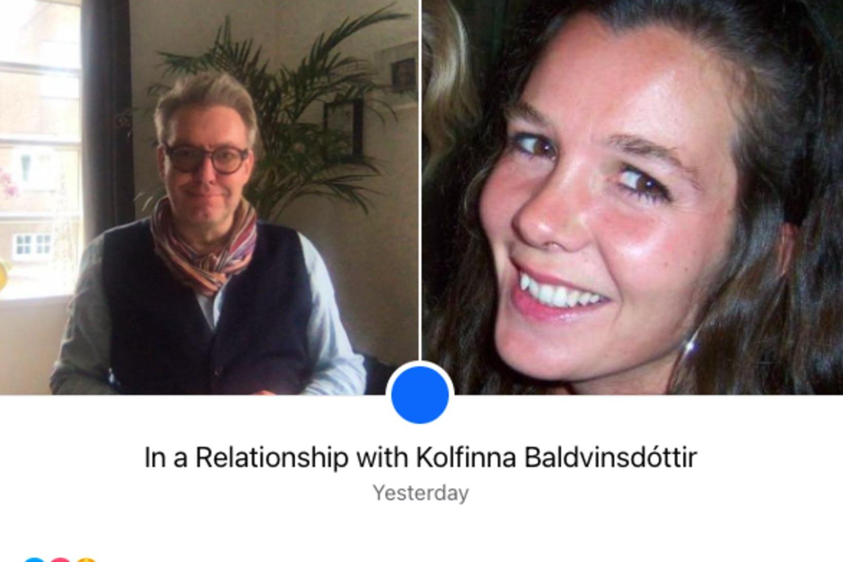 Freyr og Kolfinna skráðu sig í samband á Facebook í …