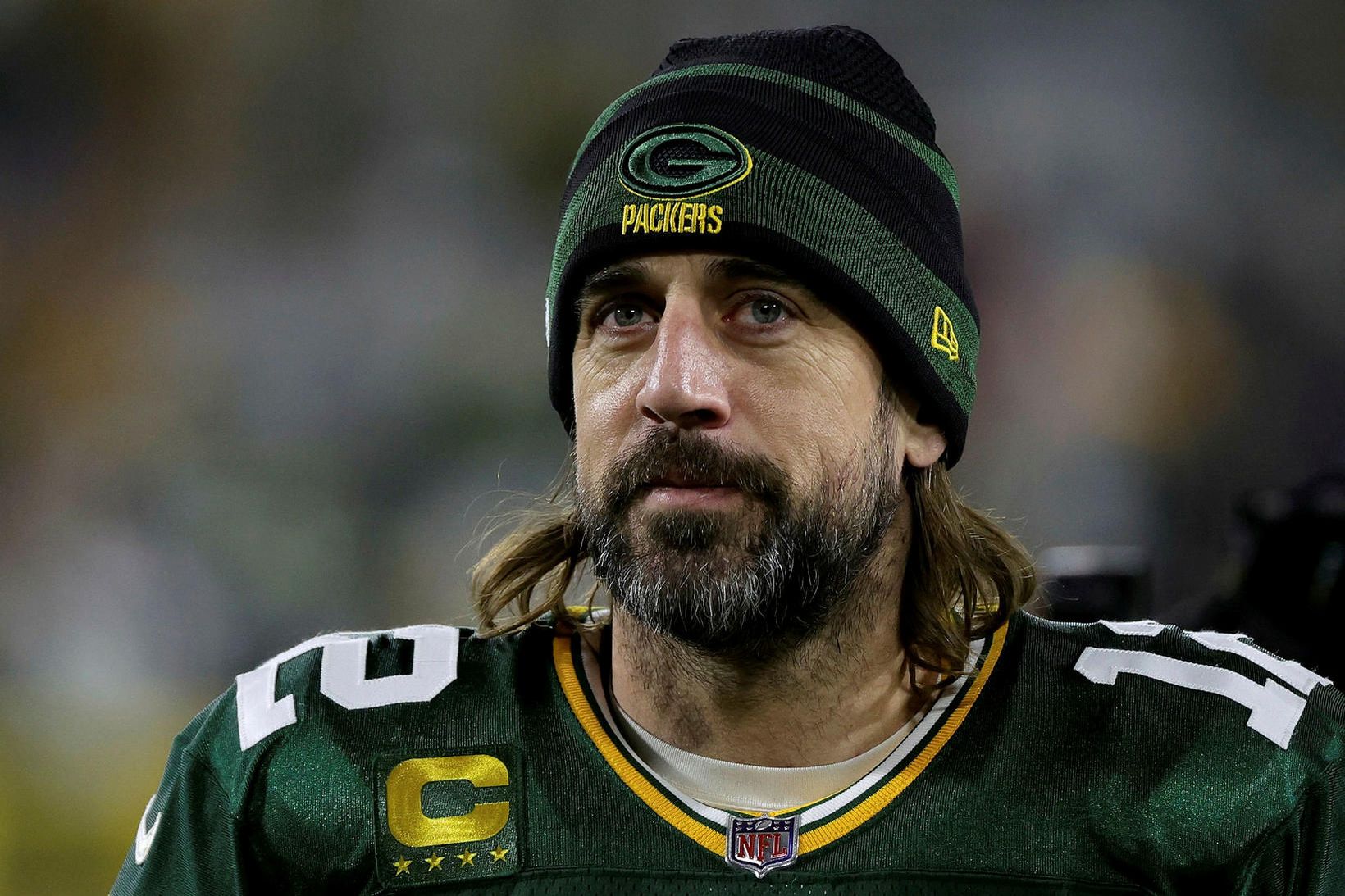 Aaron Rodgers sló félagsmet í gær.