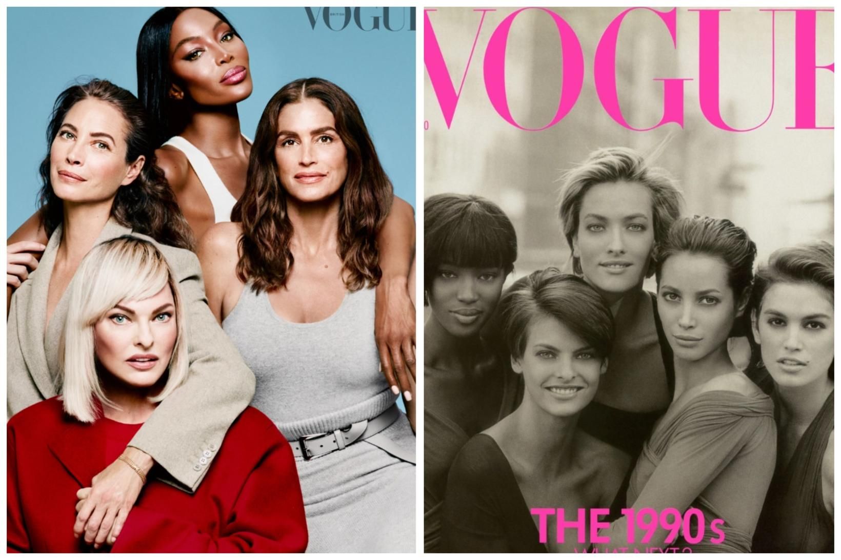 Forsíðumynd Vogue fyrir september 2023 og forsíða Vogue frá því …