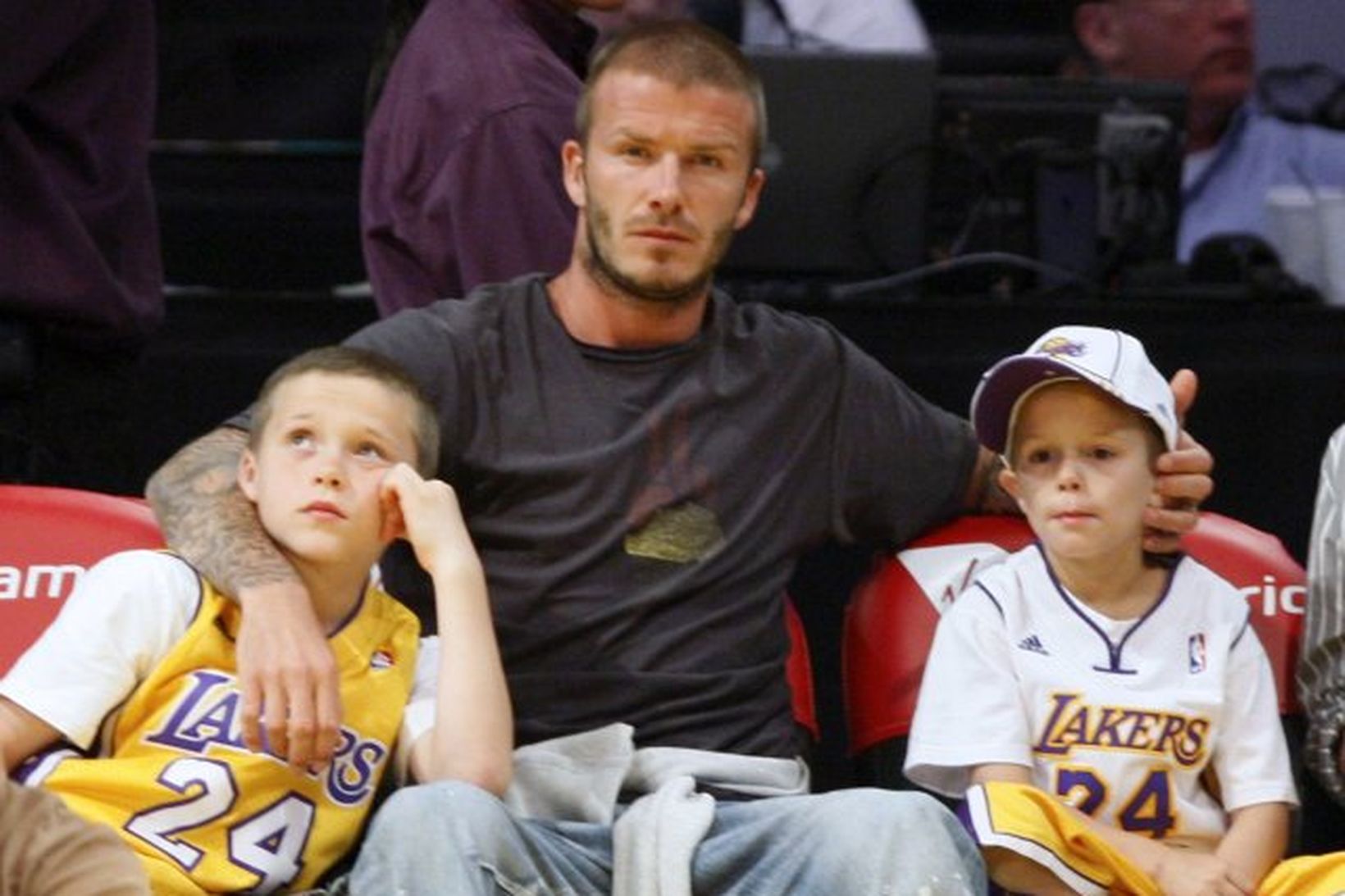 David Beckham með sonum sínum.