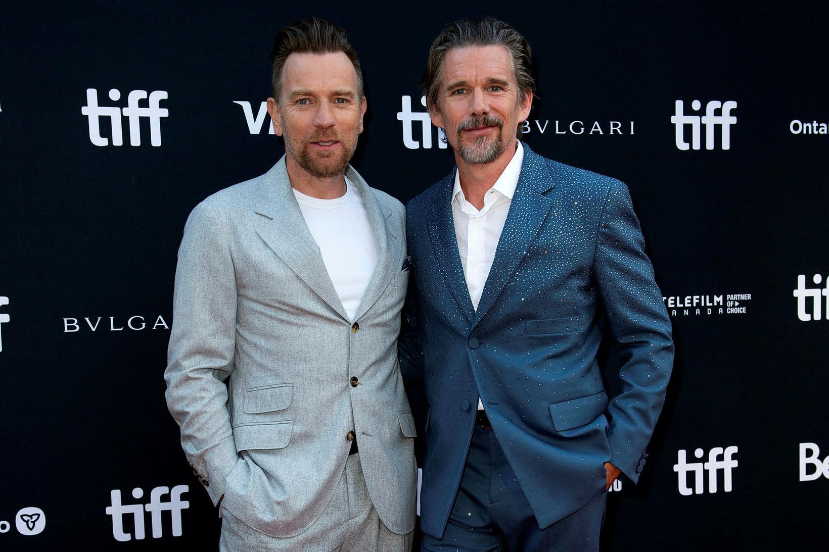 Ewan McGregor og Ethan Hawke léttir í bragði.