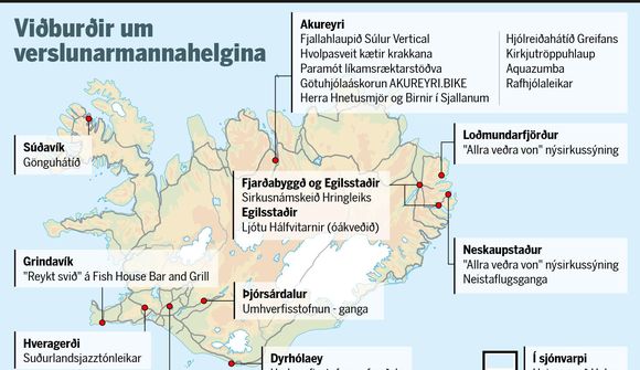 Viðburðir um verslunarmannahelgina