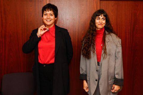 Elissa May Phillips and Sahar Babaei i héraðsdómi í dag.
