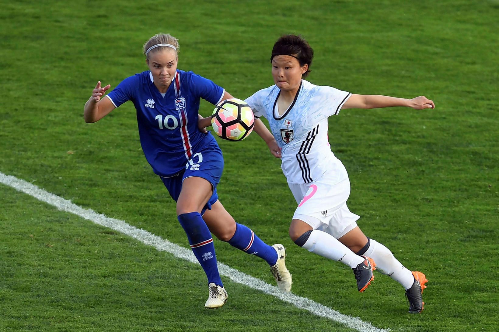 Andrea Rán Hauksdóttir í landsleik gegn Japan.