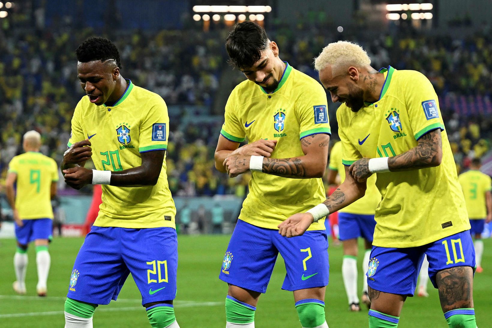 Brasilía vann öruggan 4:1-sigur gegn Suður-Kóreu í 16-liða úrslitum HM.