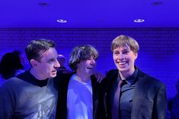 Gary Neville, Tim Burgess og Már Gunnarsson hittust í teiti um helgina.