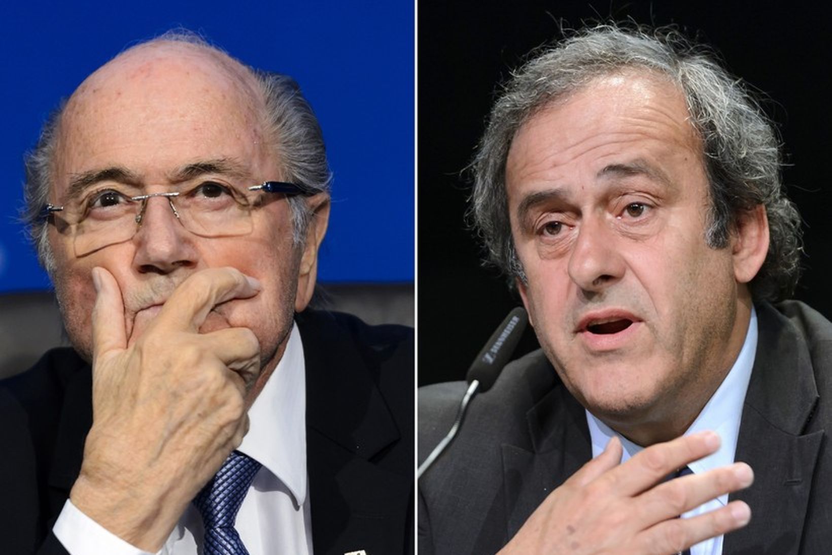 Sepp Blatter og Michel Platini.