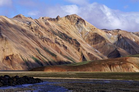 Landmannalaugar are a geothermal area very popular for tourists.