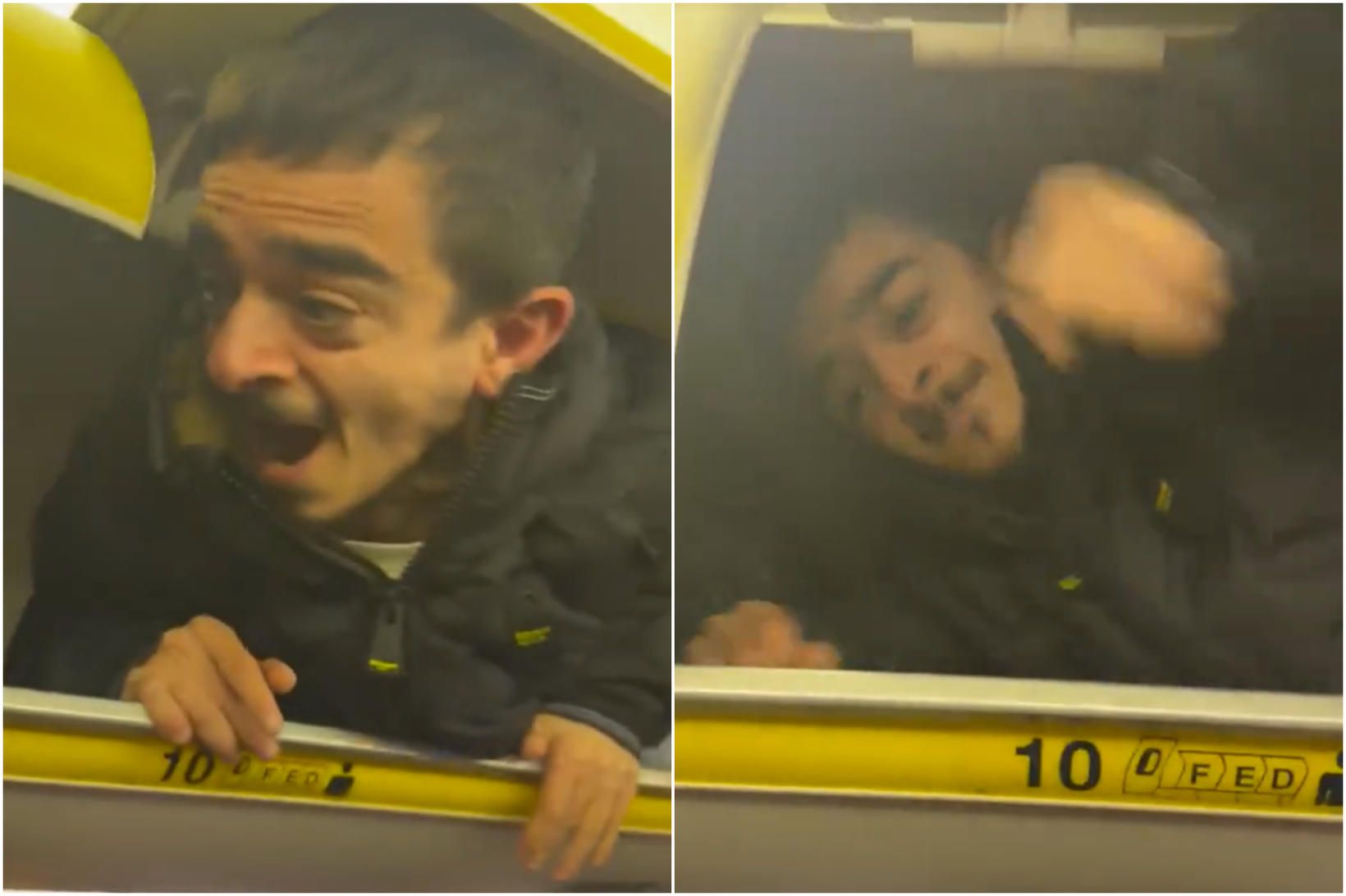 Faldi sig í farangurshólfi flugélar