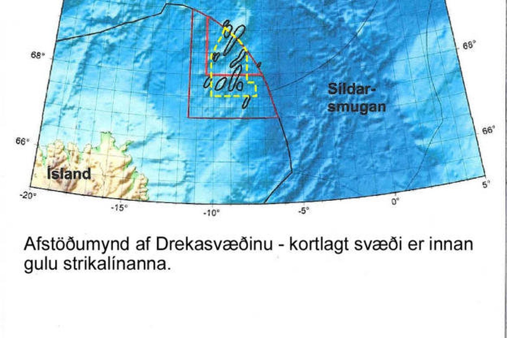 Mynd af Drekasvæðinu sem var kortlagt í júní 2008.