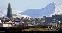 Hallgrímskirkja í viðgerð - Vífilfellið í baksýn