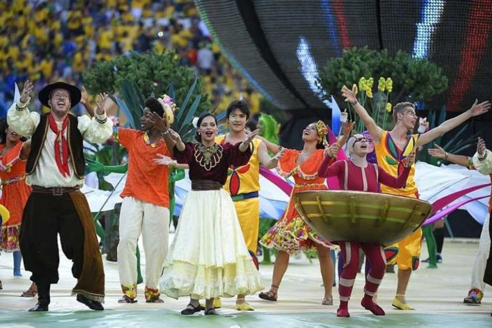 Opnunarhátíð HM 2014 í Sao Paulo í Brasilíu.