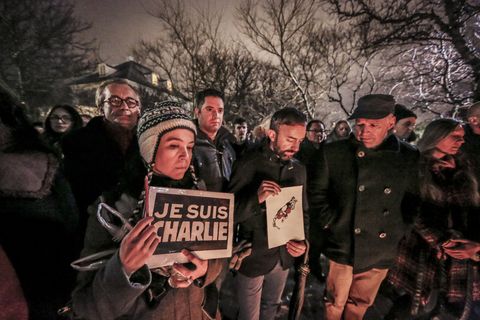 Around three hundred people shared a solemn moment at the French Embassy in Reykjavík last night.