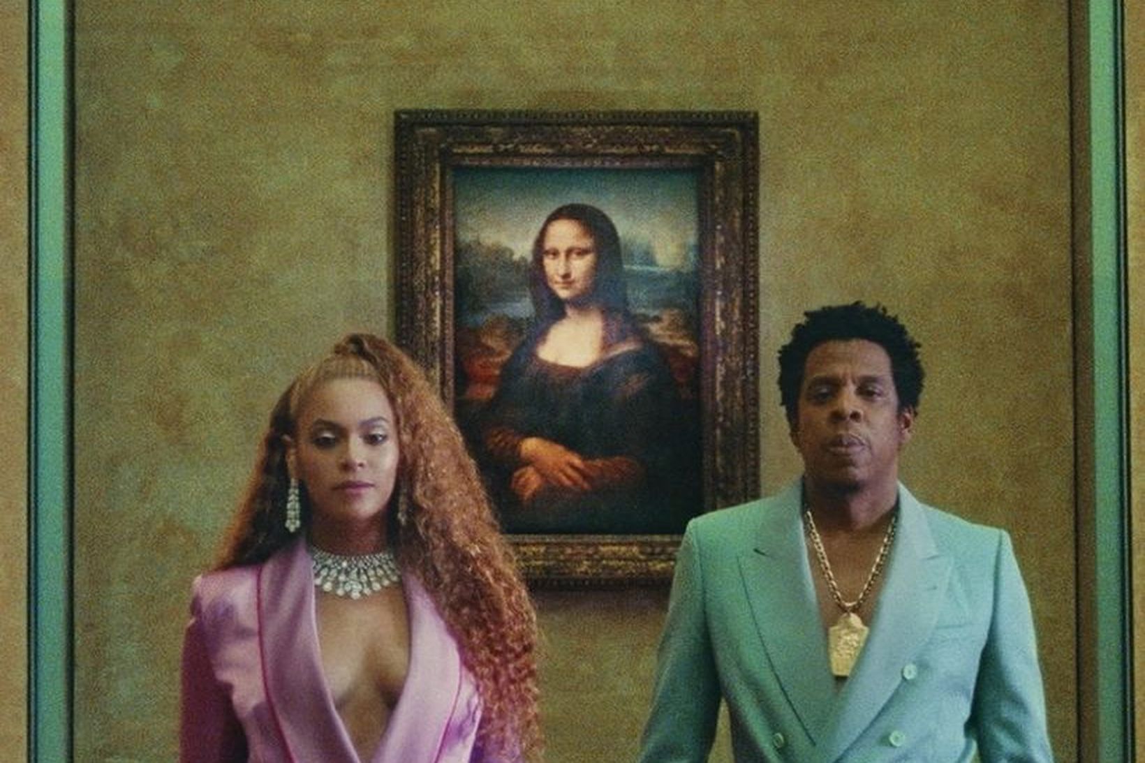 Hjónin Beyoncé og Jay-Z tóku upp myndband á Louvre.
