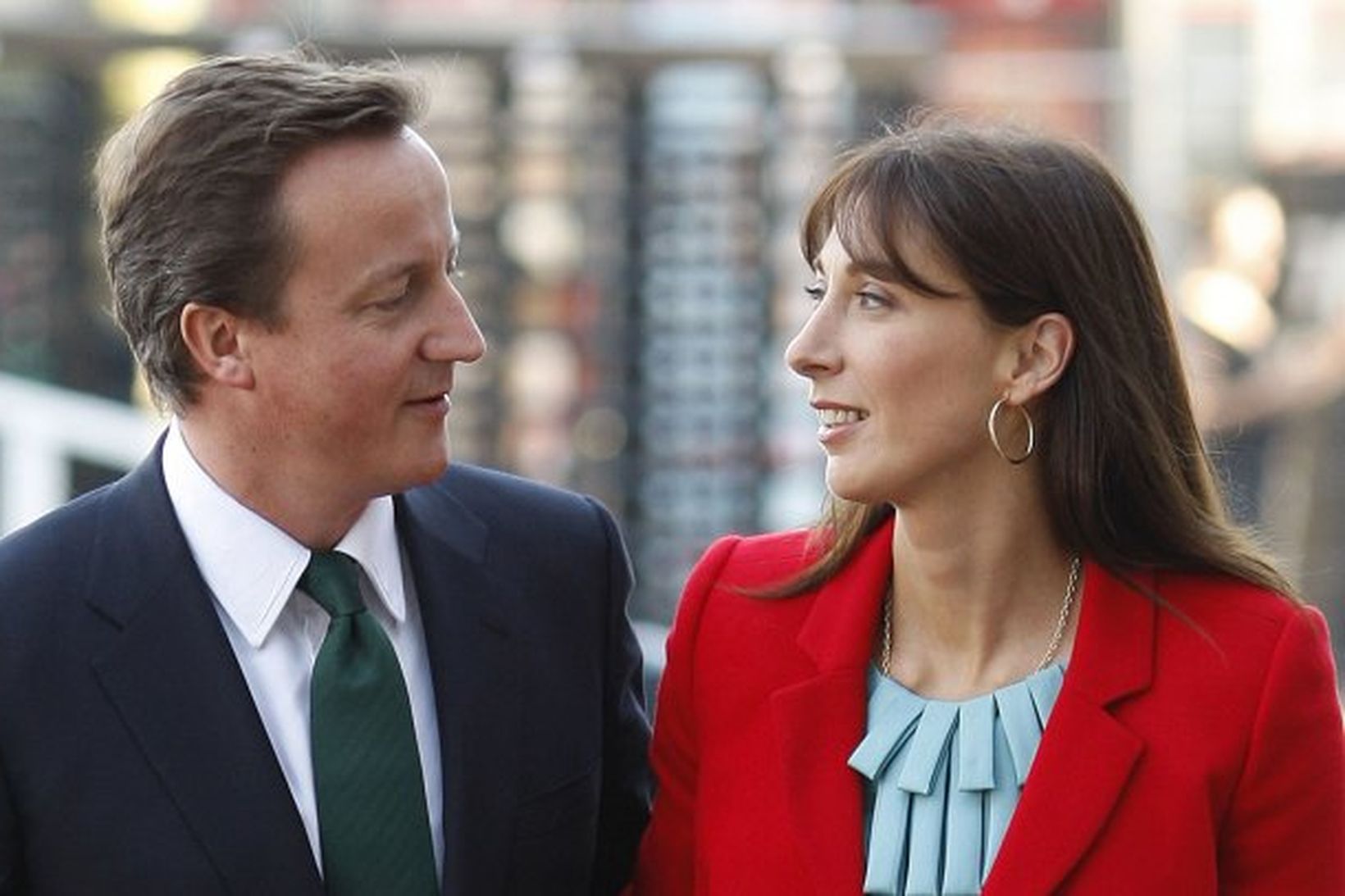 David Cameron ásamt eiginkonu sinni, Samantha.