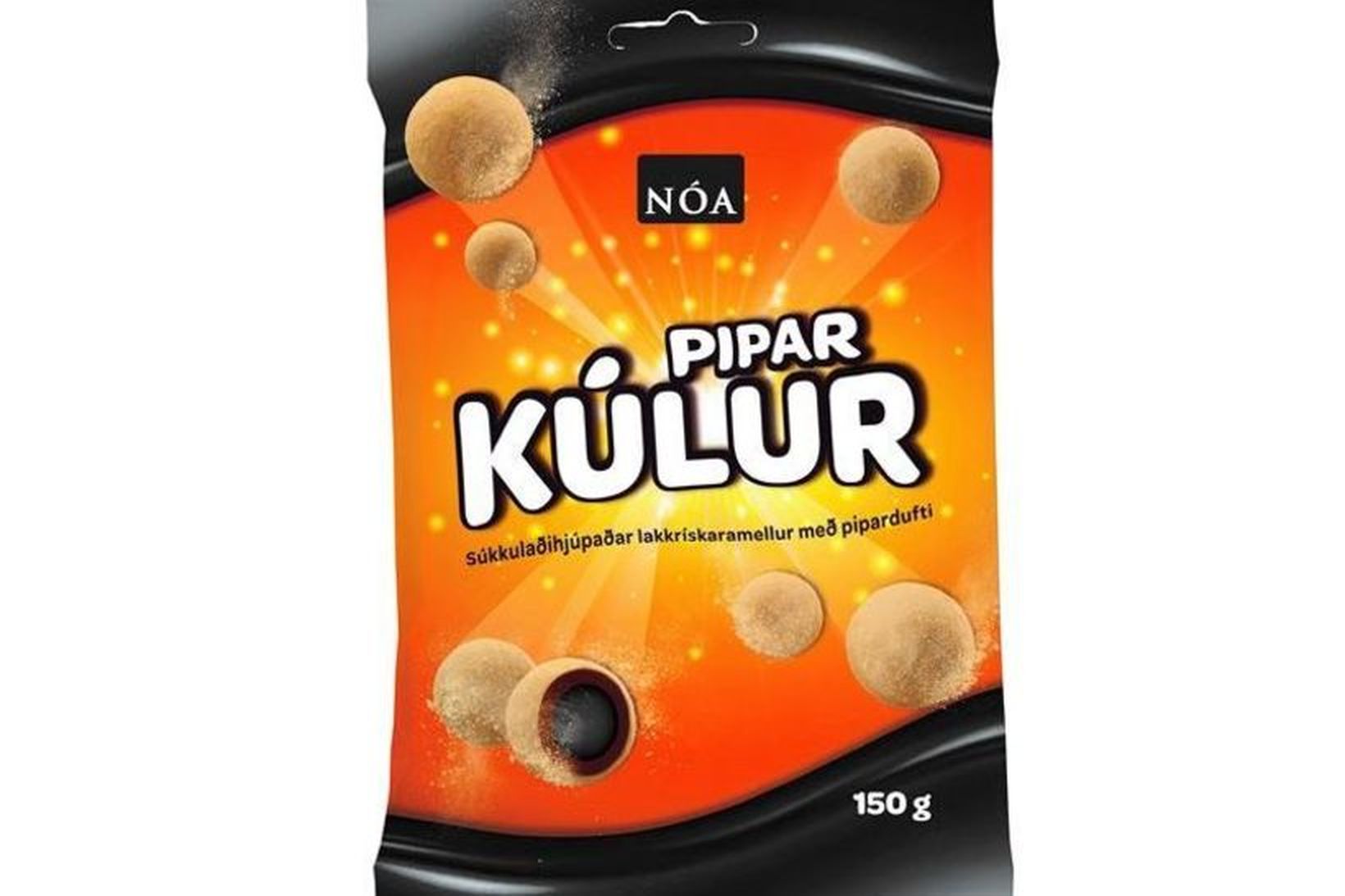 Nóa piparkúlur – súkkulaðihjúpaðar lakkrískaramellur með pipardufti.