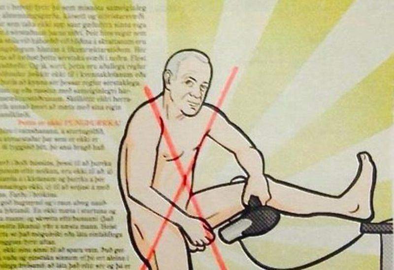 Sundhöllin had a sign up telling men not to dry their scrotum with a hairdryer.