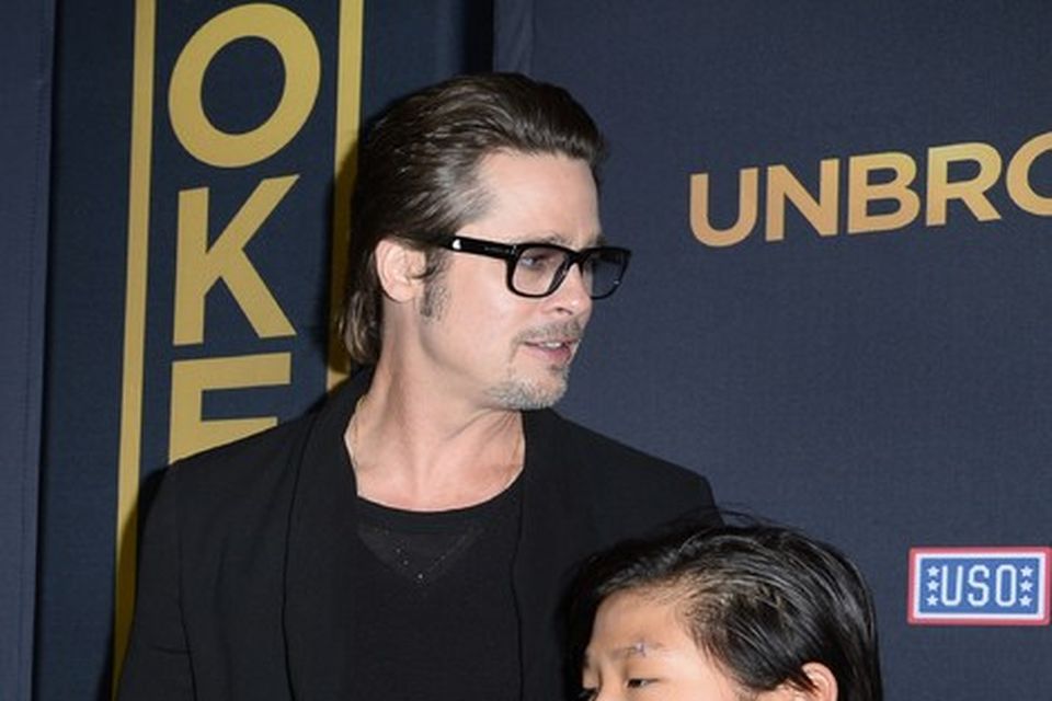 Pax Jolie-Pitt með pabba sínum Brad Pitt