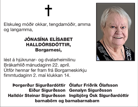 Jónasína Elísabet Halldórsdóttir,