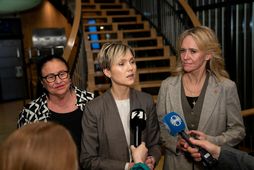 Inga Sæland, formaður Flokks fólksins, Kristrún Frostadóttir, formaður Samfylkingarinnar, og Þorgerður Katrín Gunnarsdóttir, formaður Viðreisnar.