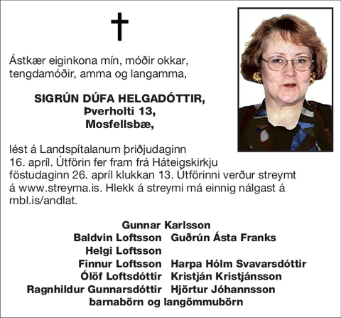 Sigrún Dúfa Helgadóttir,