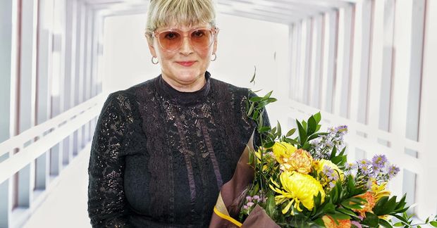Þórdís eftir verðlaunaafhendinguna sem fram fór rétt í þessu.