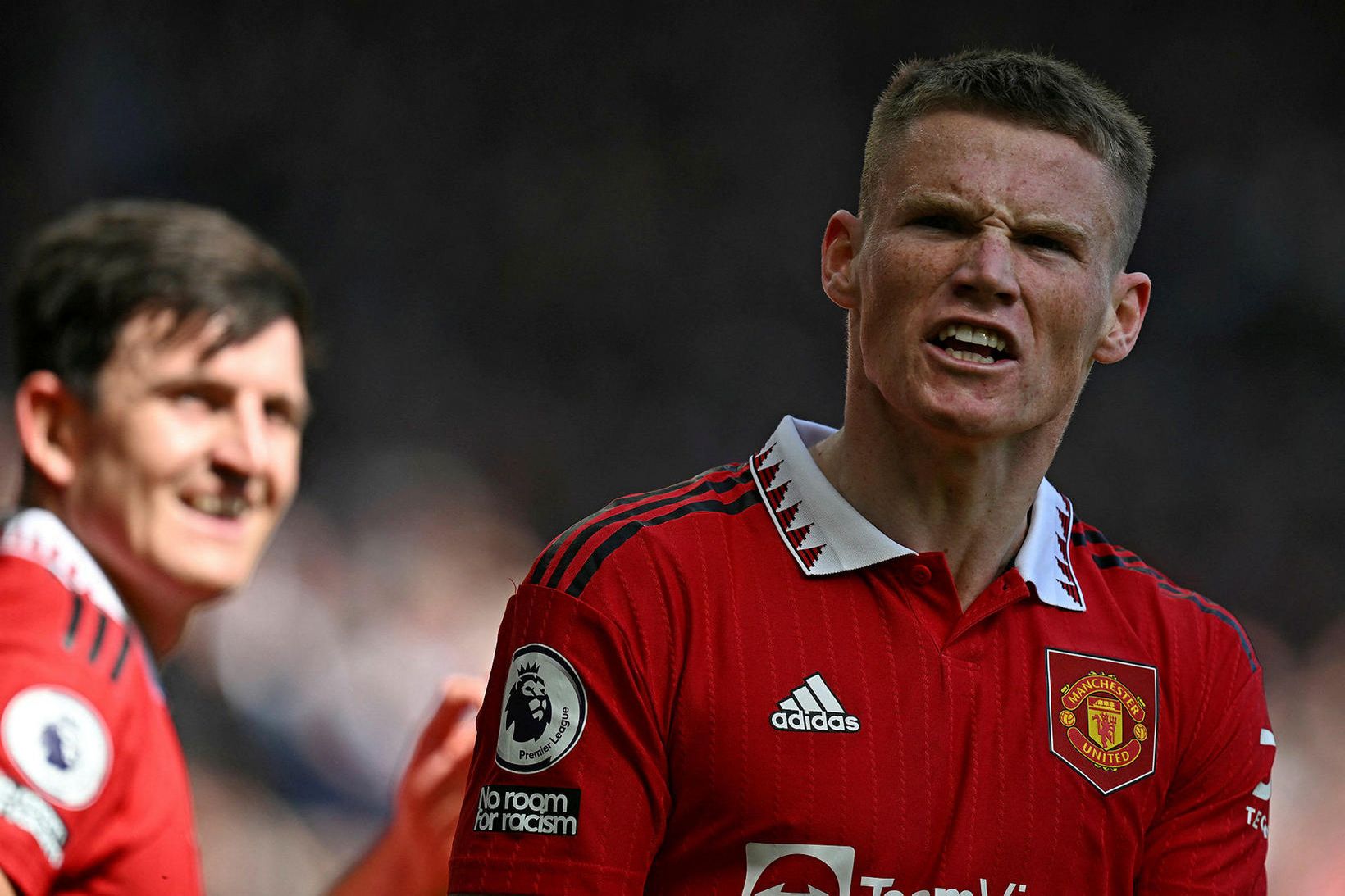 Scott McTominay fagnar marki sínu.