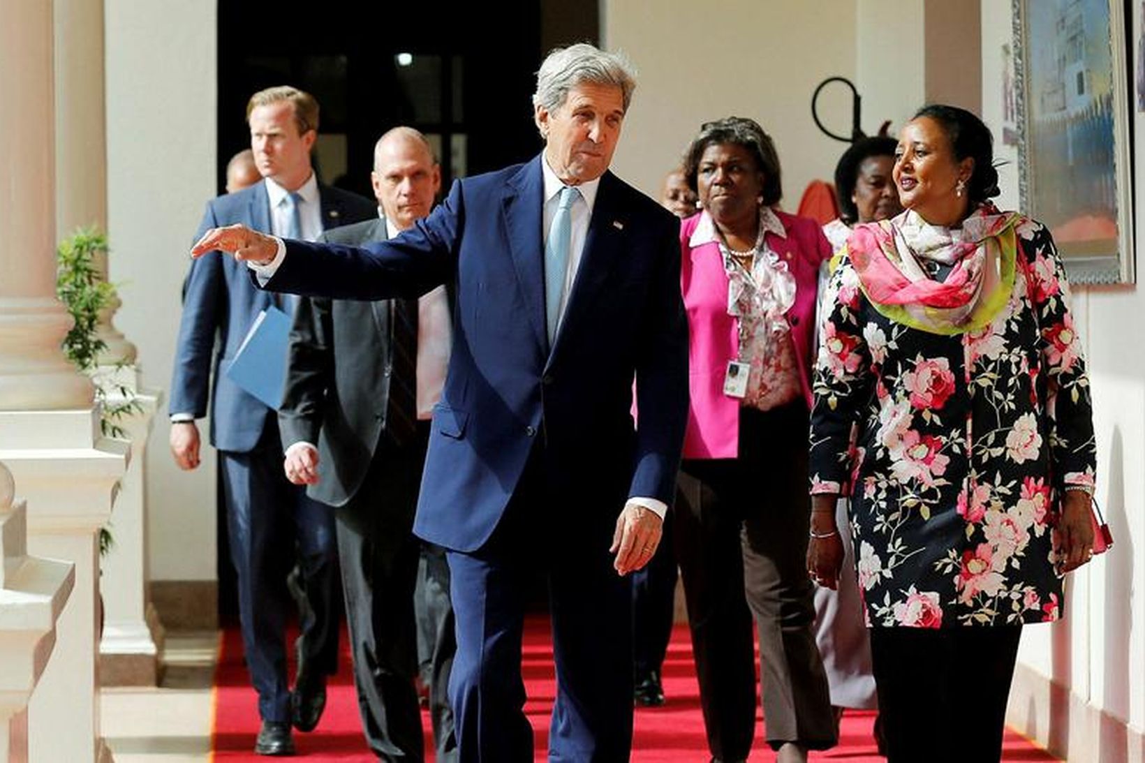 John Kerry ásamt Aminu Mohamed, utanríkisráðherra Keníu.