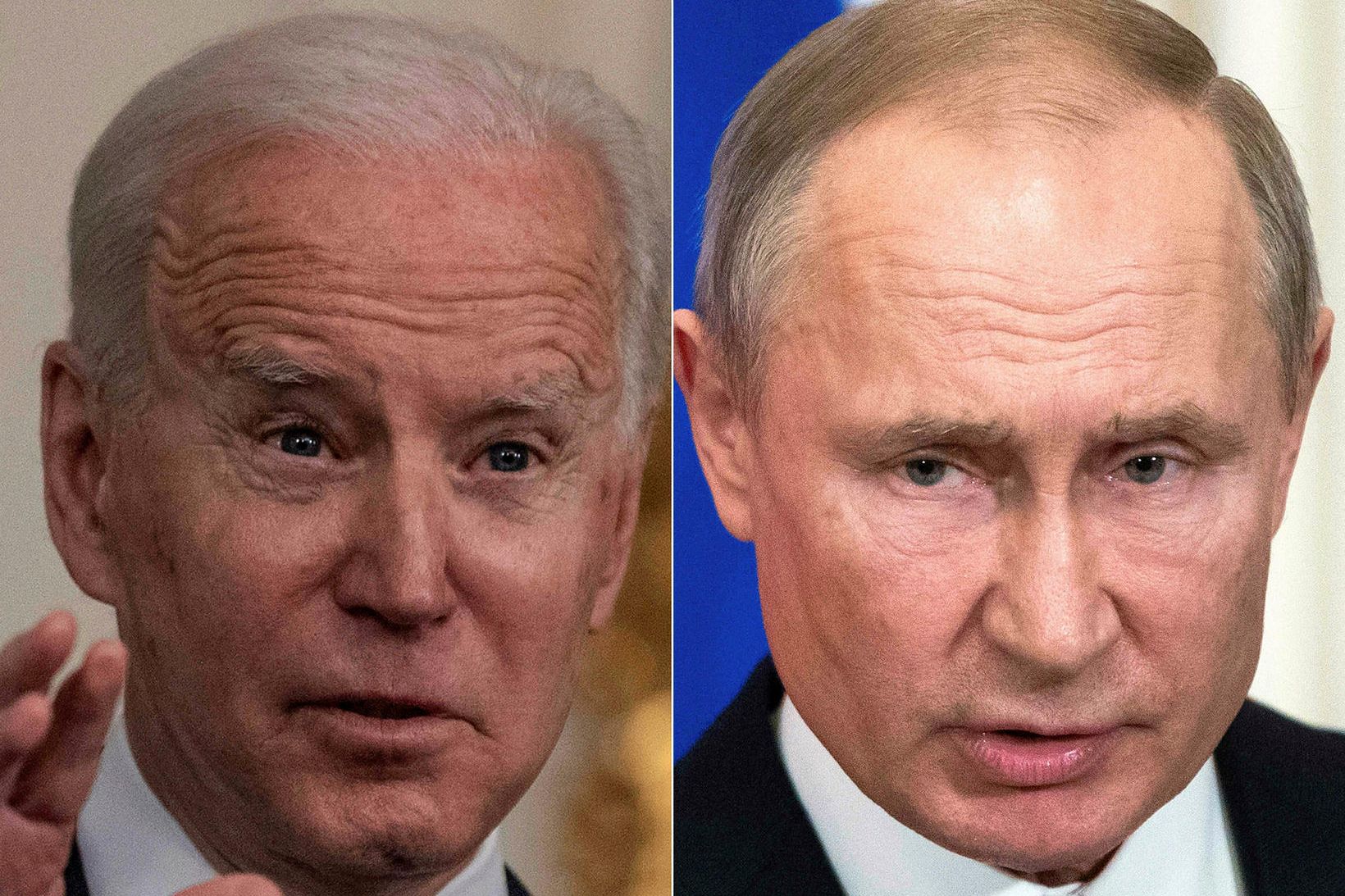 Joe Biden Bandaríkjaforseti og Vladimir Pútín Rússlandsforseti.