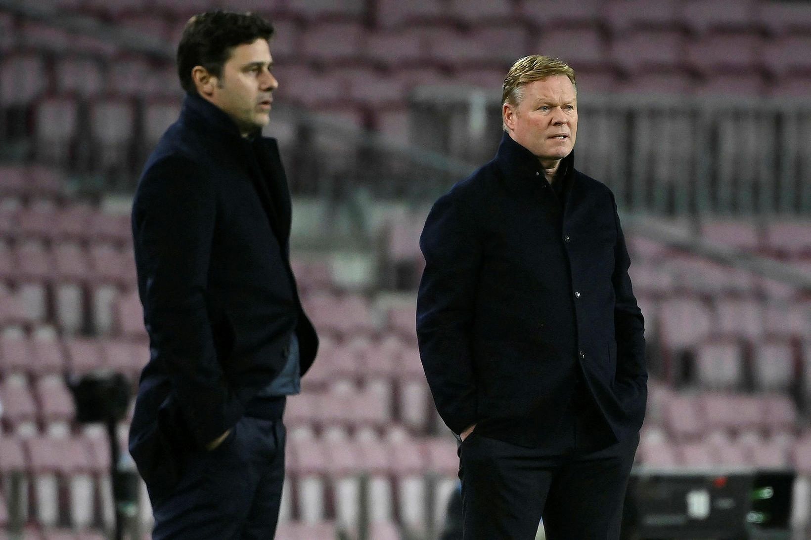 Mauricio Pochettino og Ronald Koeman á hliðarlínunni í leiknum.