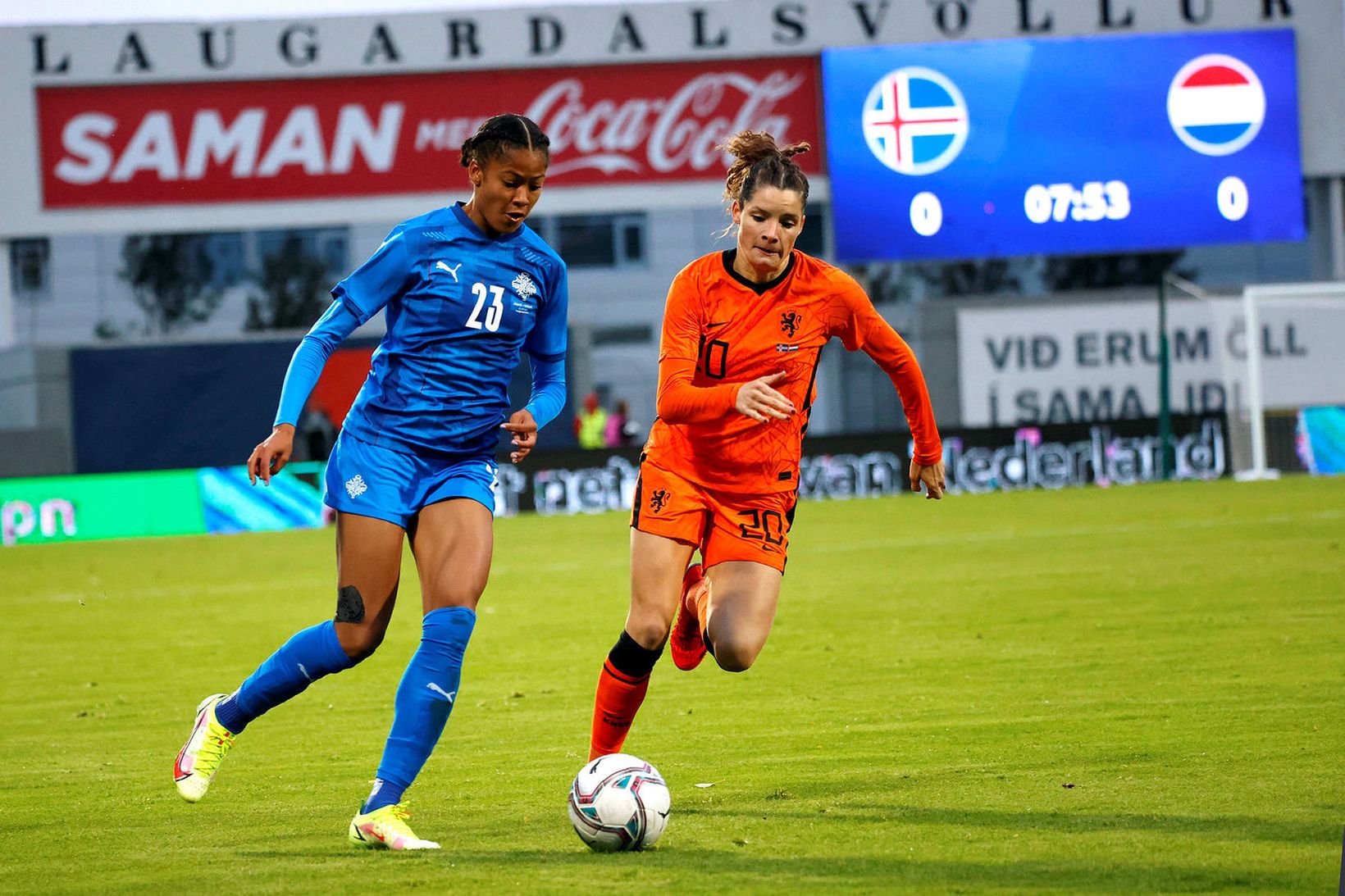 Sveindís Jane Jónsdóttir í leik gegn Hollandi í haust.