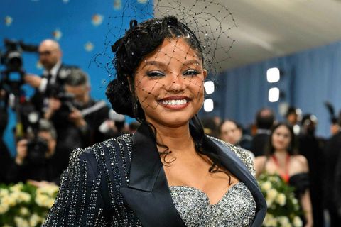 Bandaríska söng- og leikkonan Halle Bailey á Met Gala í New York, 5. maí.