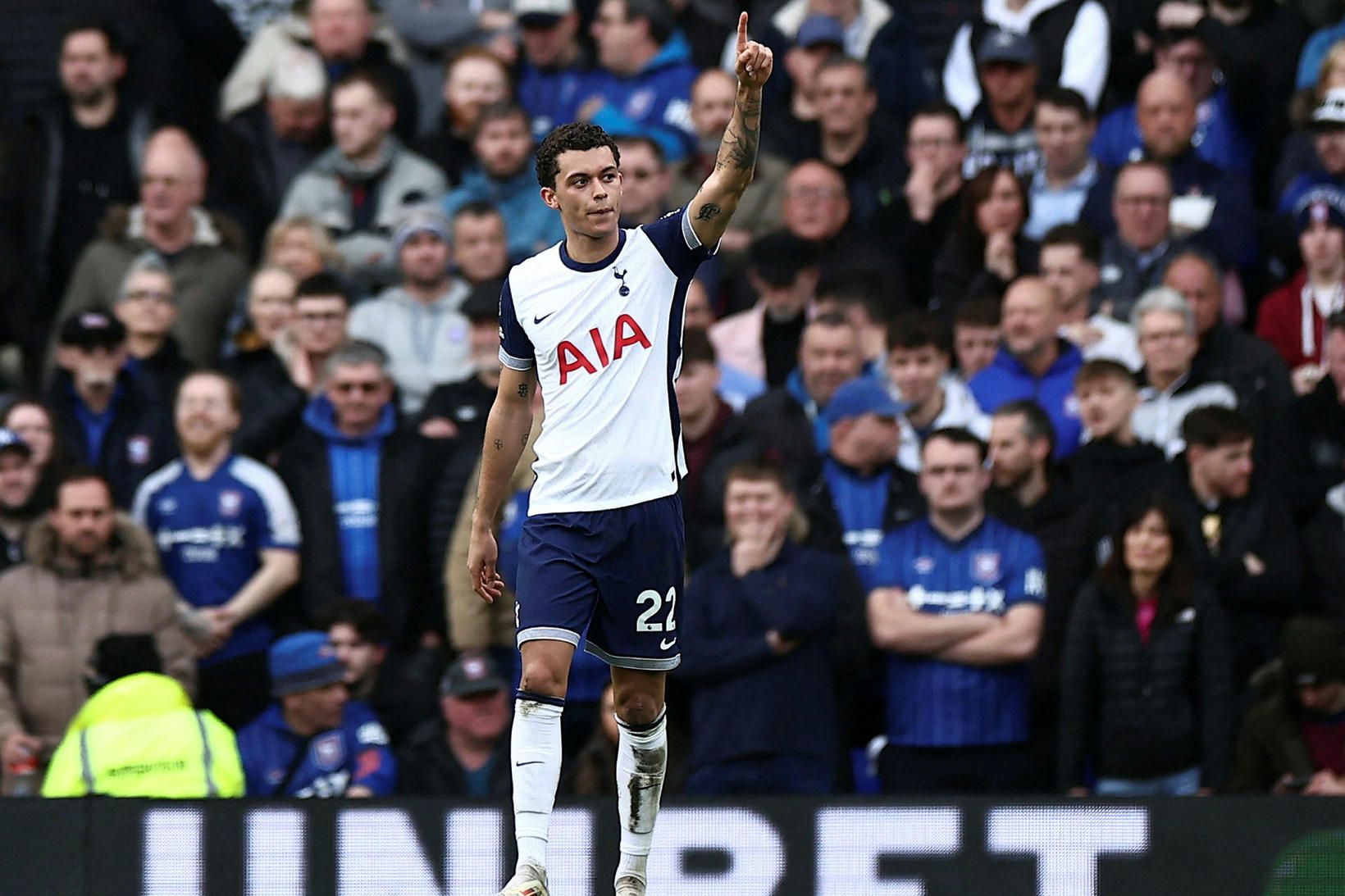 Brennan Johnson skoraði tvívegis fyrir Tottenham í dag.