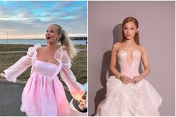 Söngkonan Sigga Ózk og Ariana Grande sem leikur aðalhlutverkið Glinda í Wicked-kvikmyndinni