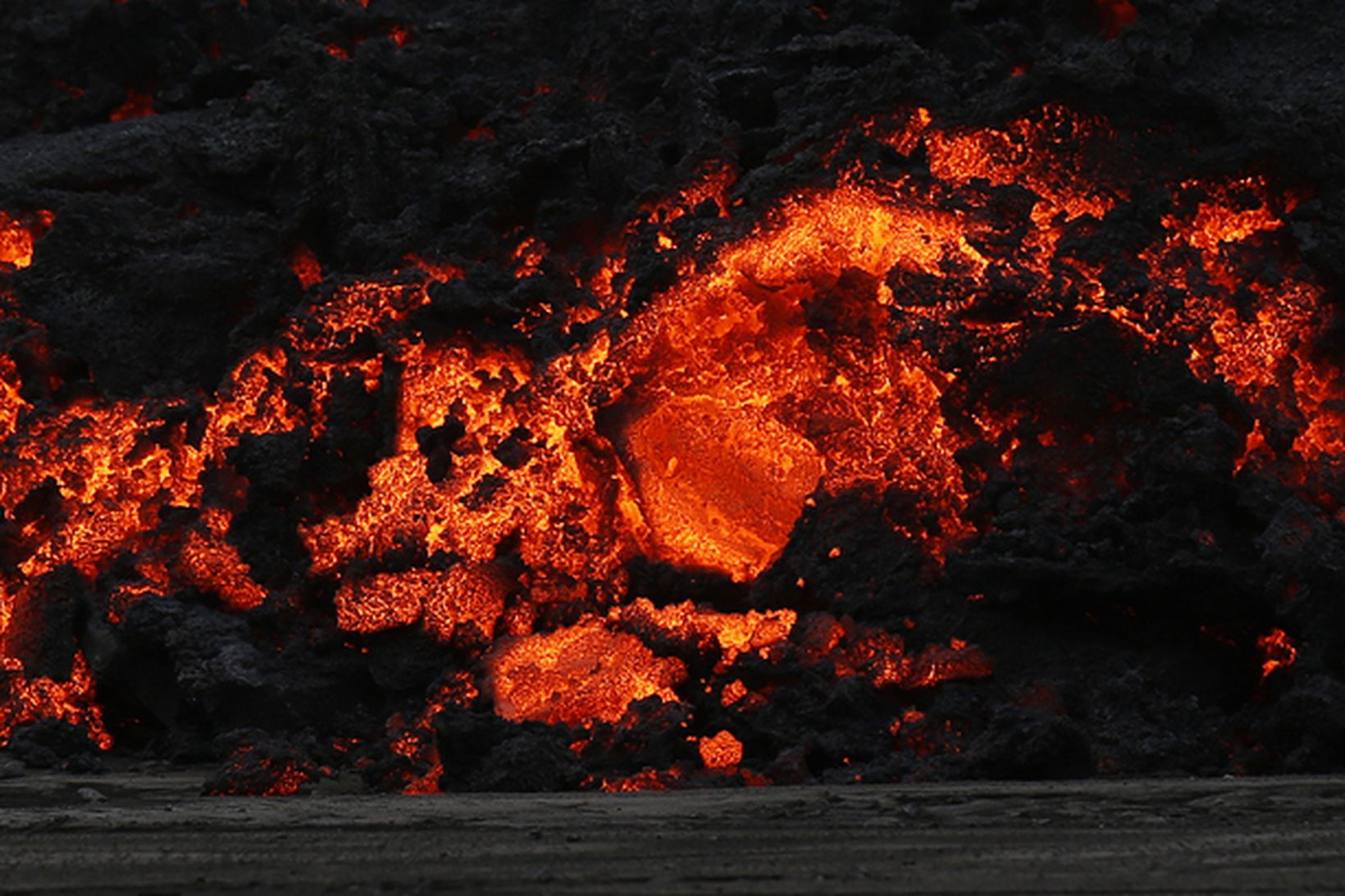 Lava coming from the Holuhraun fissure.