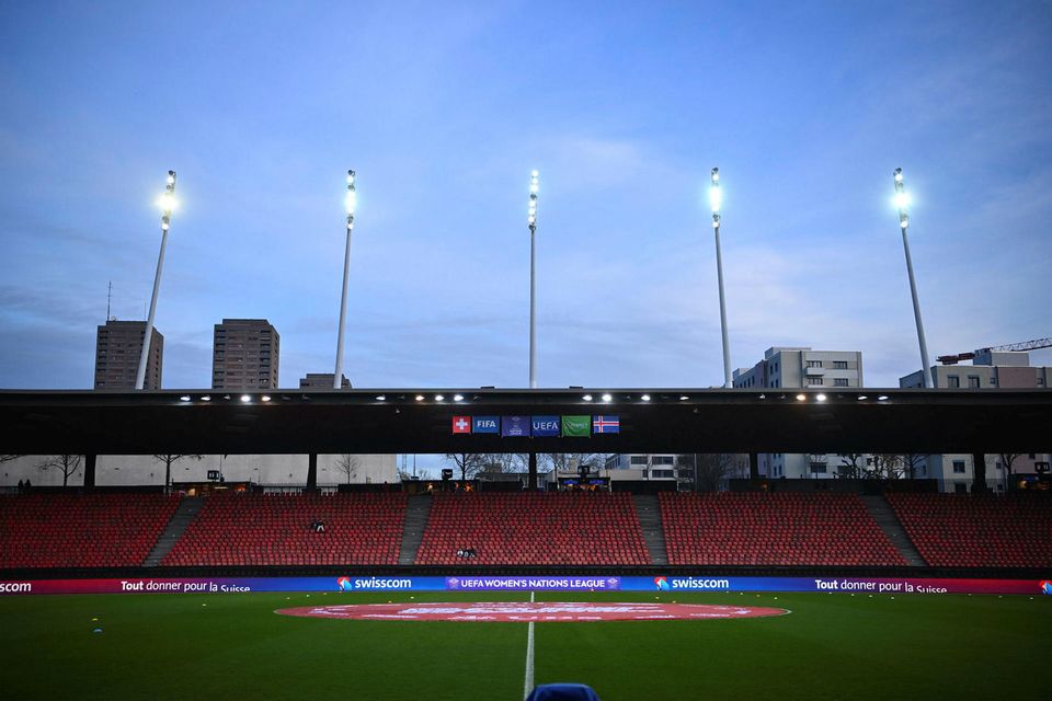 Stadion Letzigrund í Zürich í kvöld.