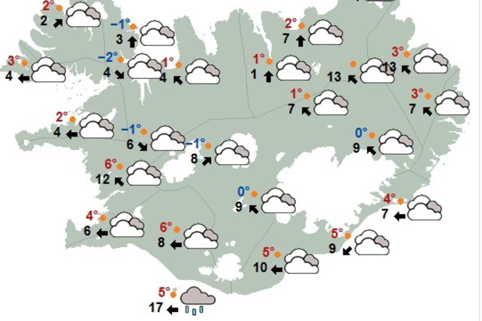 Lægðasvæði nálgast landið þó ekki sé búist við viðlíka hvelli …