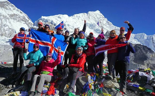 Grunnbúðir Everest í október. Um 60 Íslendingar ganga í grunnbúðirnar á ári hverju. Áhugi á …