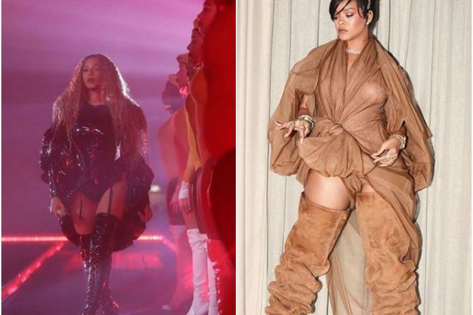 Beyoncé og Rihanna voru að vinna með sama útlitið á …