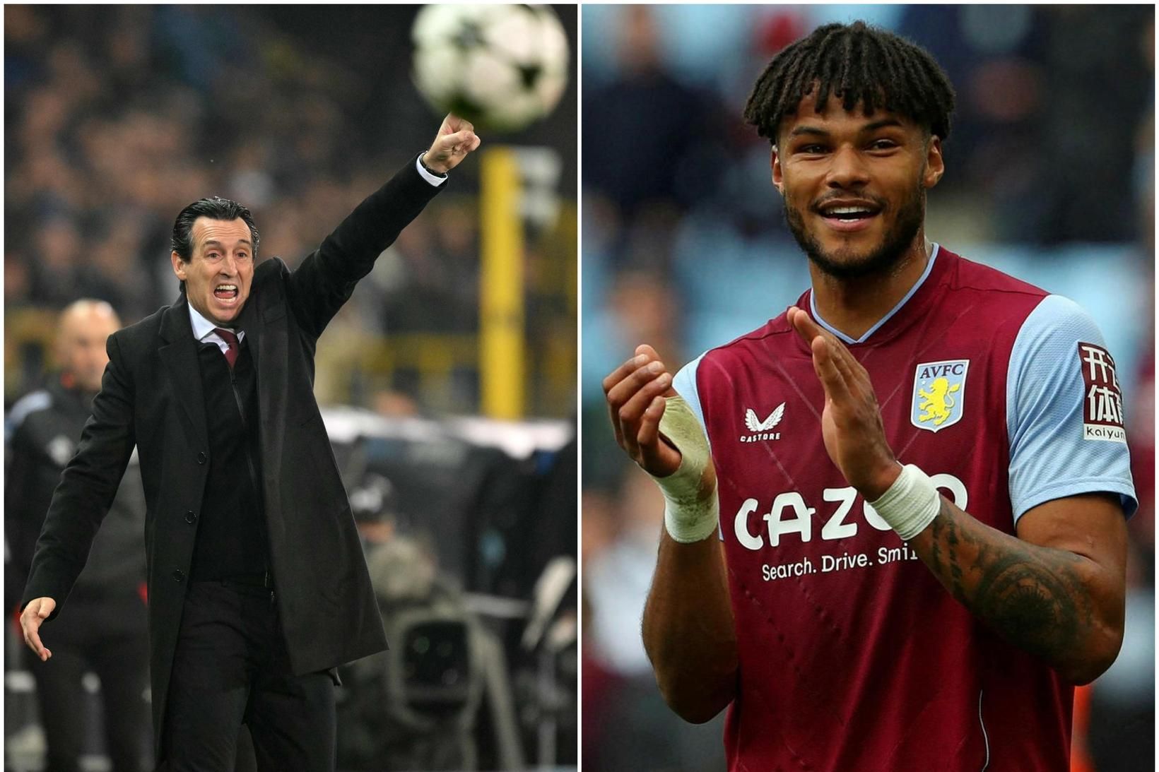 Unai Emery og Tyrone Mings.