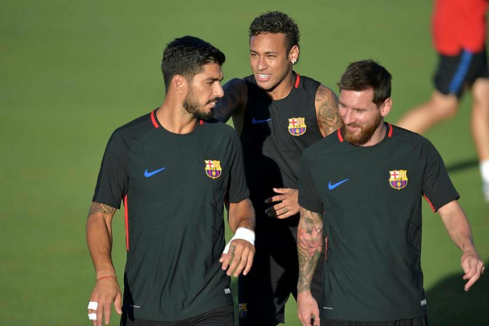 Neymar ásamt Luis Suárez og Lionel Messi.