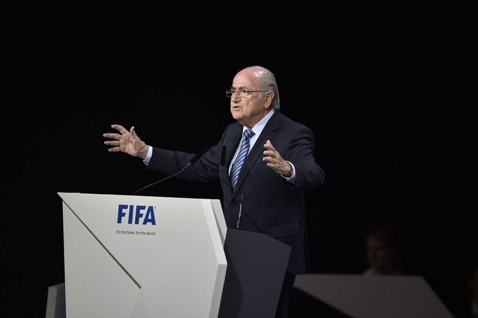 Sepp Blatter flytur stefnuræðu sína í dag.