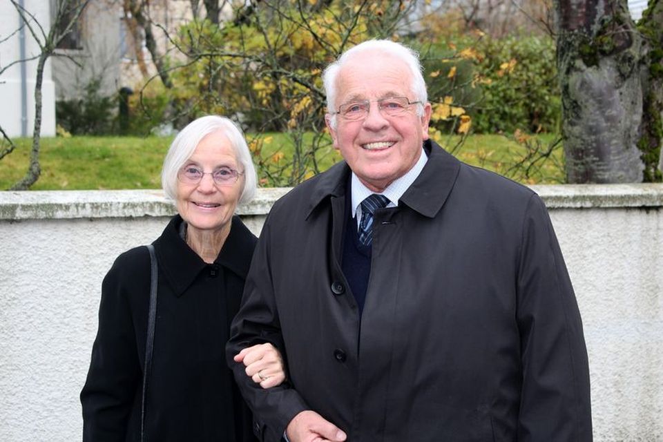 Þau Rannveig Sigurbjörnsdóttir og sr. Bernharður Guðmundsson mættu glöð í bragði.