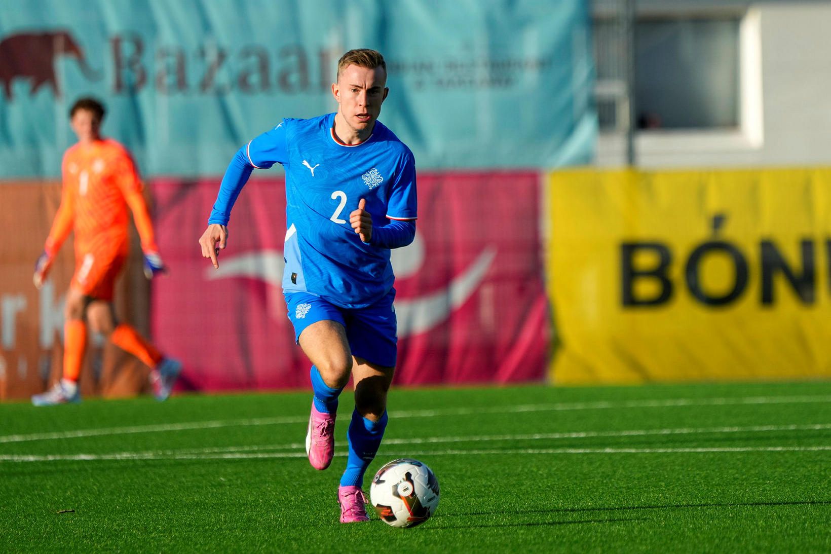 Valgeir Valgeirsson í leik með U21-árs liði Íslands í haust.