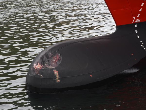 The picture shows damage to the coastal boat Hadda.
