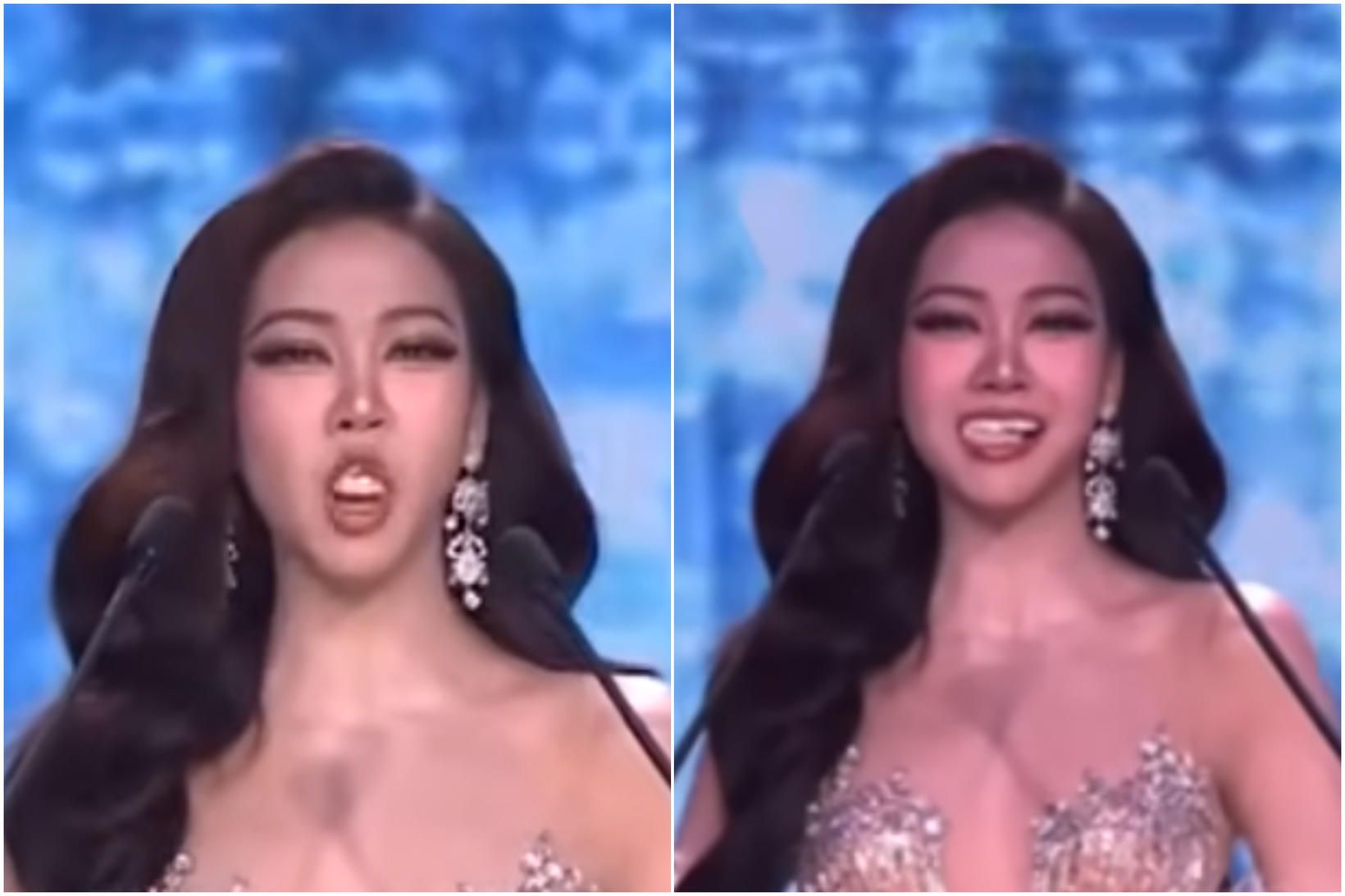 Fegurðardrottning missti gervitennurnar á sviði