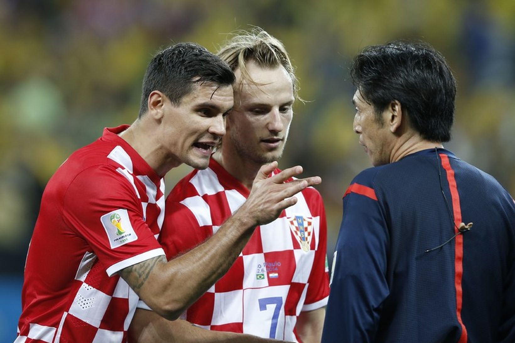 Dejan Lovren og Ivan Rakitic segja nokkur vel valin orð …