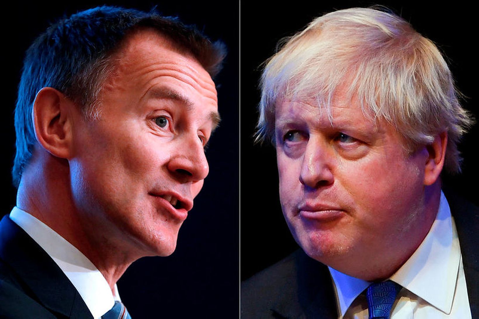 Jeremy Hunt (t.v.) og Boris Johnson (t.h.) berjast nú um …
