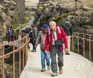 Erlendir ferðamenn á Þingvöllum