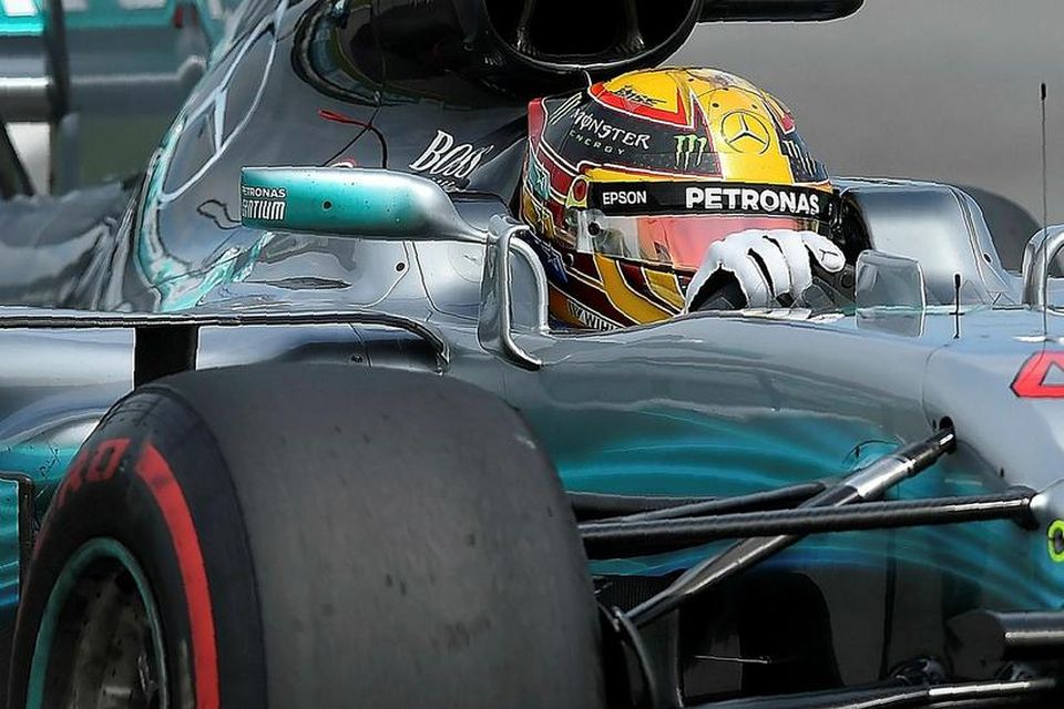 Lewis Hamilton á ferð í Sepang í dag.